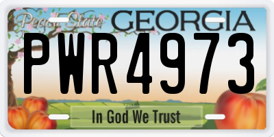 GA license plate PWR4973