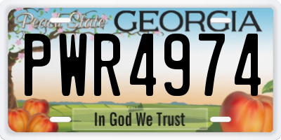 GA license plate PWR4974
