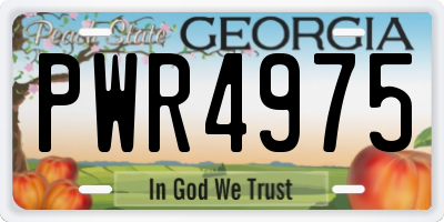 GA license plate PWR4975