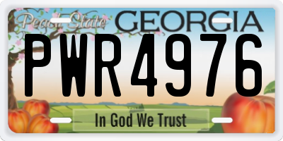 GA license plate PWR4976