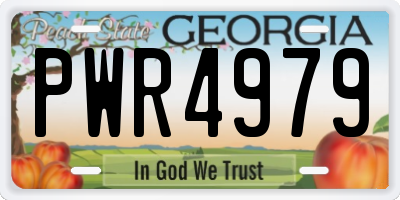 GA license plate PWR4979
