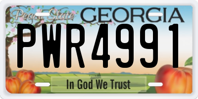 GA license plate PWR4991