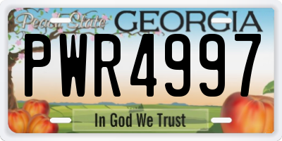 GA license plate PWR4997