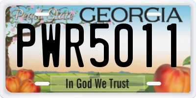 GA license plate PWR5011