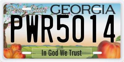 GA license plate PWR5014