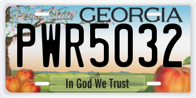 GA license plate PWR5032
