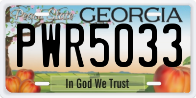 GA license plate PWR5033