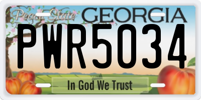 GA license plate PWR5034
