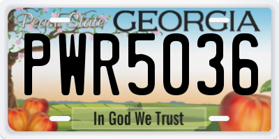 GA license plate PWR5036