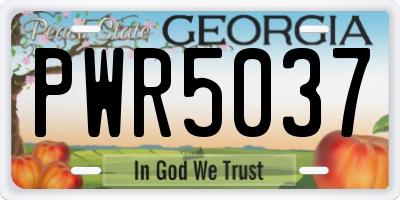 GA license plate PWR5037