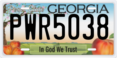 GA license plate PWR5038