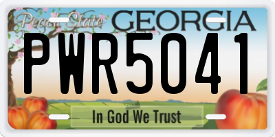 GA license plate PWR5041