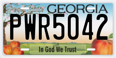 GA license plate PWR5042