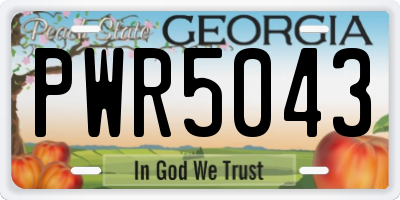 GA license plate PWR5043