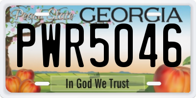 GA license plate PWR5046