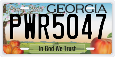 GA license plate PWR5047