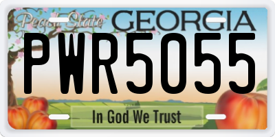GA license plate PWR5055
