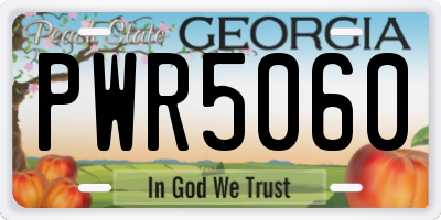GA license plate PWR5060