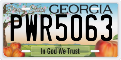 GA license plate PWR5063