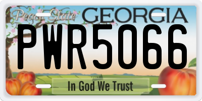 GA license plate PWR5066