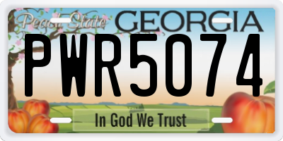 GA license plate PWR5074