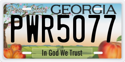 GA license plate PWR5077