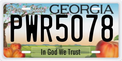GA license plate PWR5078