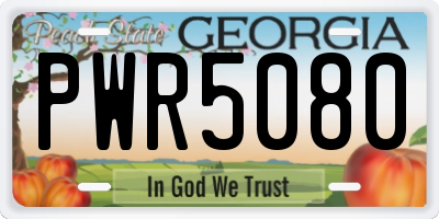 GA license plate PWR5080