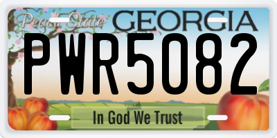 GA license plate PWR5082