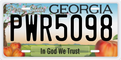 GA license plate PWR5098