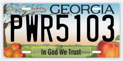 GA license plate PWR5103