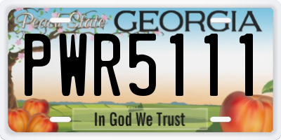 GA license plate PWR5111