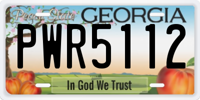 GA license plate PWR5112