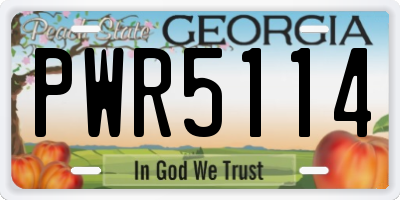 GA license plate PWR5114