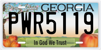 GA license plate PWR5119
