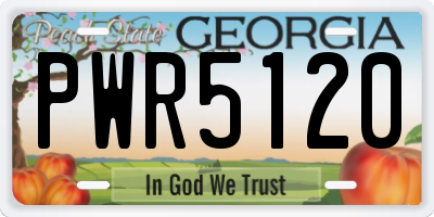 GA license plate PWR5120
