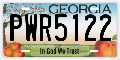 GA license plate PWR5122