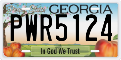 GA license plate PWR5124