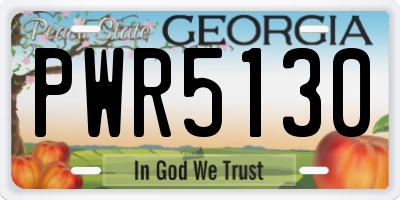 GA license plate PWR5130