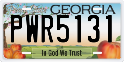 GA license plate PWR5131