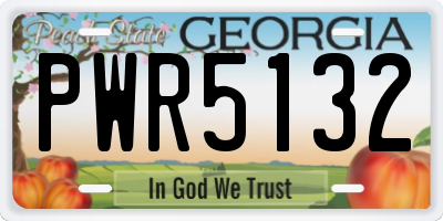GA license plate PWR5132