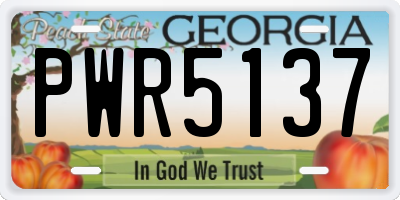 GA license plate PWR5137