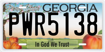 GA license plate PWR5138