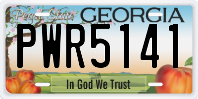 GA license plate PWR5141