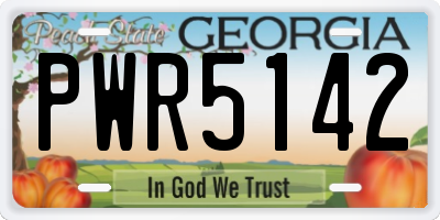 GA license plate PWR5142