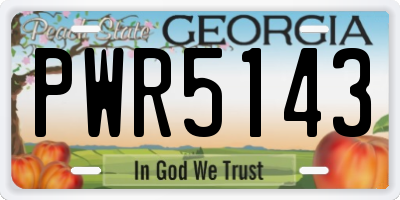 GA license plate PWR5143