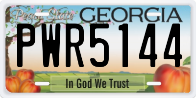 GA license plate PWR5144