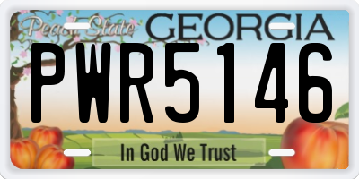 GA license plate PWR5146