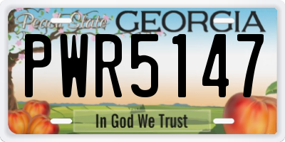 GA license plate PWR5147