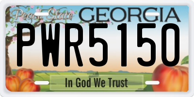 GA license plate PWR5150
